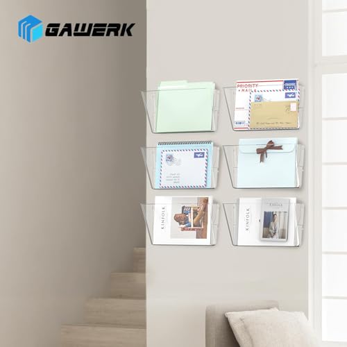 Gawerk Clear Acrylic Single Pocket, Plastic Hanging Wall Mount File Holder for Office Home (Clear, 1 Pack) - color: Clear, size: 1 Pack