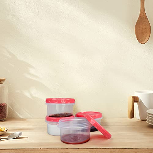 Jucaifu 8 Pack 8 Ounce reuseable small plastic freezer storage container jars with screw lid for food snacks lunch Red - color: Red(8PCS)