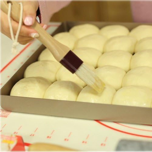 MSART Pastry Brush - Natural Boar Bristle Wooden Food Basting Brush, 1 Inch