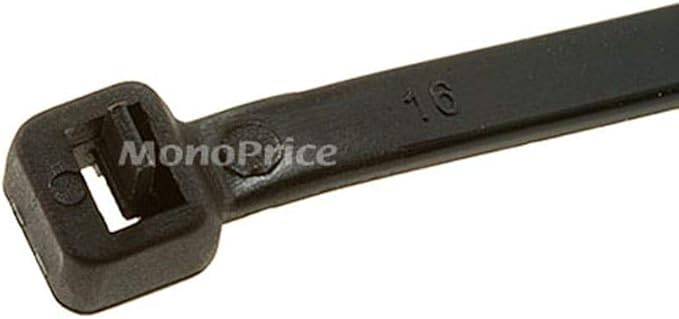 Monoprice 105797 8-Inch 50LBS Releasable Cable tie, 100-Piece/Pack, Black