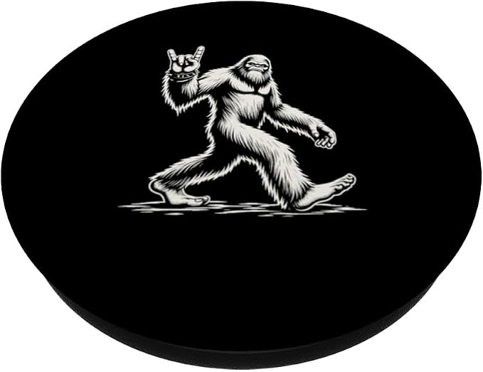Retro Vintage Bigfoot Silhouette Sasquatch Rock 'N Roll PopSockets PopGrip for MagSafe