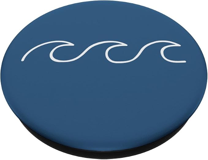 Cute Minimalist Ocean Sage-Blue Great-Waves Aesthetic Gift PopSockets Adhesive PopGrip