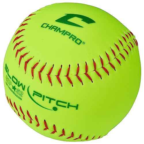 Champro ASA 11" Slow Pitch Softballs with Durahide Cover and .52 COR, 12 Pack