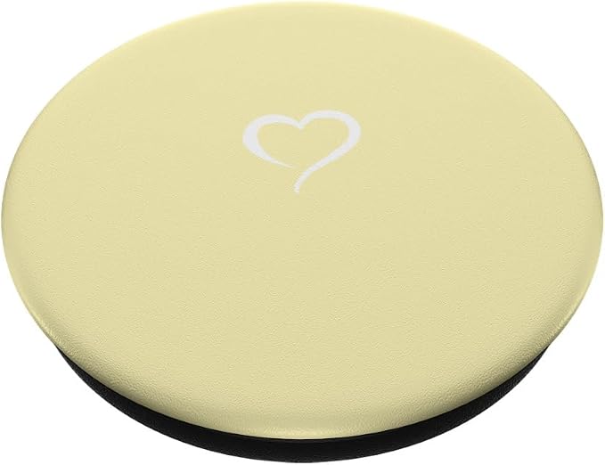 Pale Pastel Yellow Hand Drawn Heart Minimalist Love PopSockets Standard PopGrip
