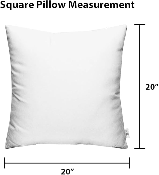 RSH DECOR: Sunbrella Square Throw Pillows Set of 4 | 20" x 20" | Water and Fade-Resistant Performance Fabric | Outdoor Pillow Covers with Down-Alternative Inserts | Canvas Heather Beige