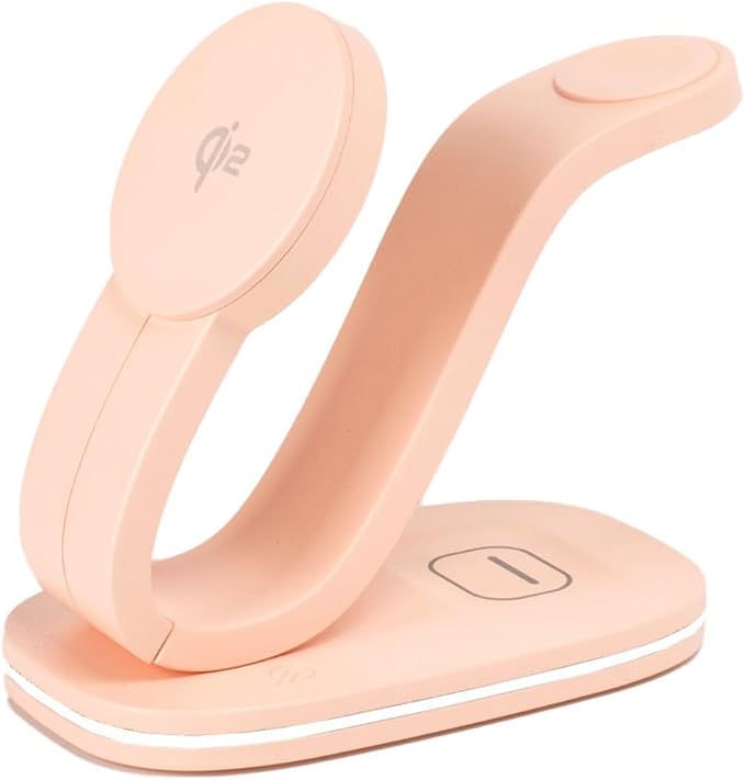 3 in 1 Wireless Charging Station for Apple/Huawei/Samsung Devices 15W Fast Wireless Charger with Blue RGB Light for iPhone 16/15/14/13/12 Apple Watch &amp Airpods Etc.Black