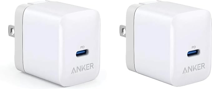 Anker PowerPort III 20W USB-C Wall Charger 2-Pack Compact Fast Charger Foldable Plug Quick Charging for iPhone 16 Series Galaxy Pixel iPad (Cable Not Included) A2631