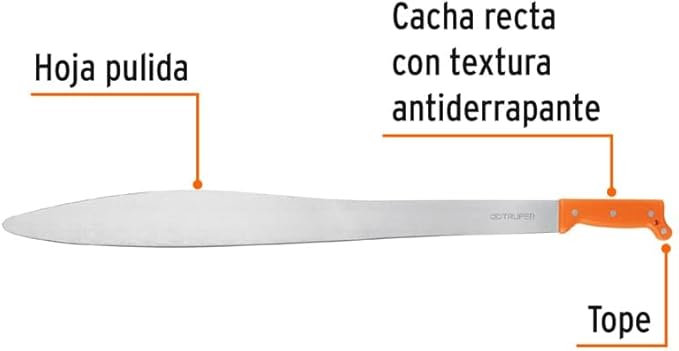 TRUPER T-905-27P Orange Handle Acapulco Style Machetes 27" (69cm)