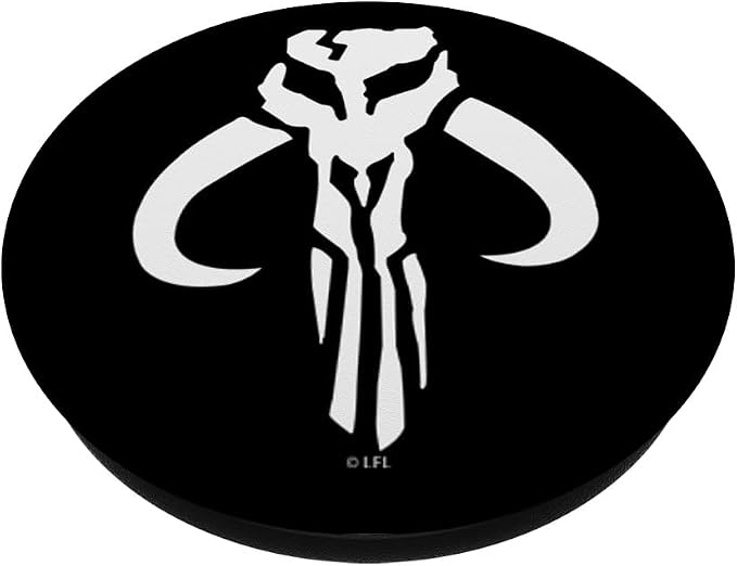 Star Wars Mandalorian Logo Black And White PopSockets Adhesive PopGrip
