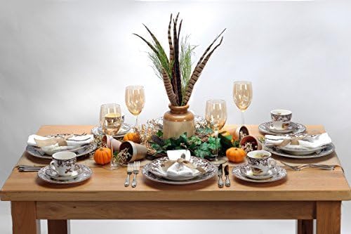 Spode Woodland Turkey Square Chip and Dip, 12"