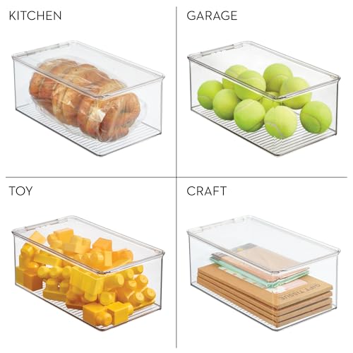 iDesign Stackable Shoe Box - Plastic Shoe Box with Hinged-Lid - Clear - Made in USA - style: Pack of 1