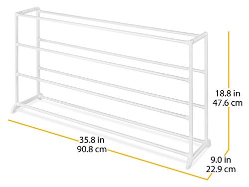 Whitmor 4 Tier 20 Pair Floor Shoe Rack - White - size: 4-Tier
