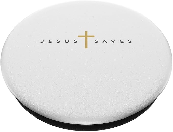 Jesus Saves Cross Gold Thin Christian Jesus White 33andme PopSockets PopWallet for MagSafe