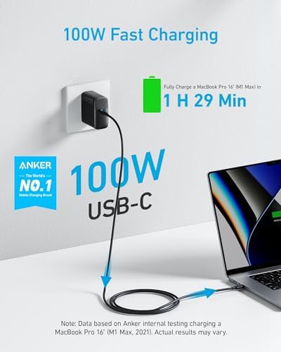 Anker Docking Station for Steam Deck/ROG Ally 6-in-1 Steam Deck Dock USB C Hub with HDMI 4K@60Hz 1Gbps Ethernet &amp Mac Book Pro Charger 100W USB C Charger Anker Compact and Foldable Fast Charg