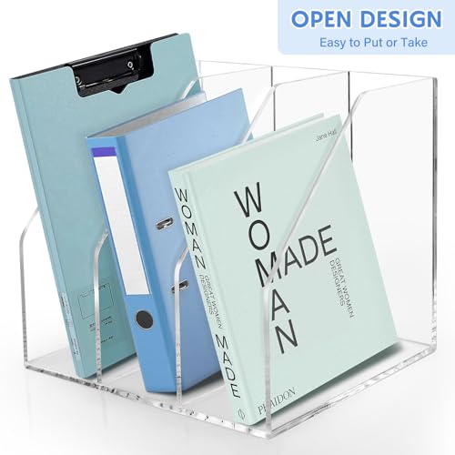 Acrylic Paper Tray Stackable Letter Organizers, Clear Paper Tray Desk Organizer, 3-Tier, Desk A4 File Holder for Office Document Desktop File Tray-2pack - style: Vertical-2Pack