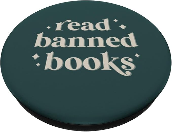 Read Banned Books - Vintage Retro Lettering (Forest Green) PopSockets MagSafe PopGrip for iPhone