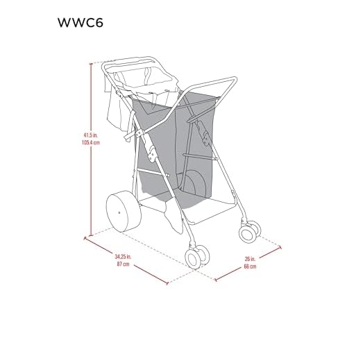 Rio Beach Wonder Wheeler Deluxe Utility, Lawn, and Beach Foldable Cart, Navy