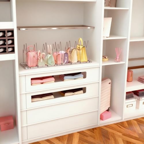 ANTOWIN 2 Pack Clear Purse Organizers for Closet, Adjustable Shelf Divider, Handbag Separators Storage Organizer, Shelf Divider in Bedroom, Office, Kitchen - size: Peak shape