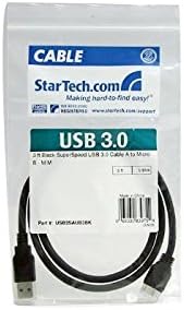 StarTech 3ft USB 5Gbps Cable USB-A to Micro-B M/M Black (USB3SAUB3BK) | SuperSpeed Shielded Molded connectors with strain relief SuperSpeed compliant