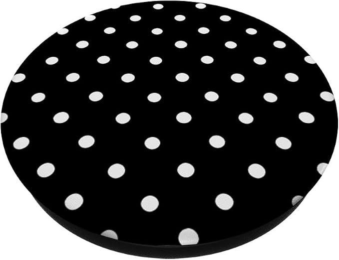 Black White Polka Dots Retro 70s 80s Classic Women Gift PopSockets Adhesive PopGrip