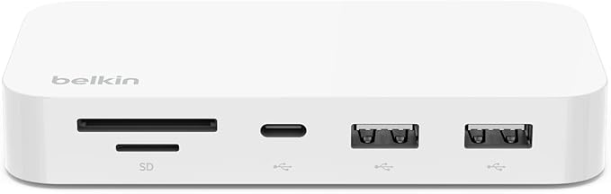 Belkin 6-in-1 USB-C Hub, iMac 24 inch Docking Station with SD & microSD Card Reader, Gigabit Ethernet, 2 USB-A Ports, and USB-C Port for Fast Data Transfers and Peripherals