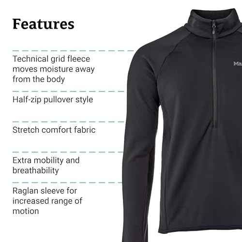 MARMOT mens Leconte Fleece 1/2 Zip