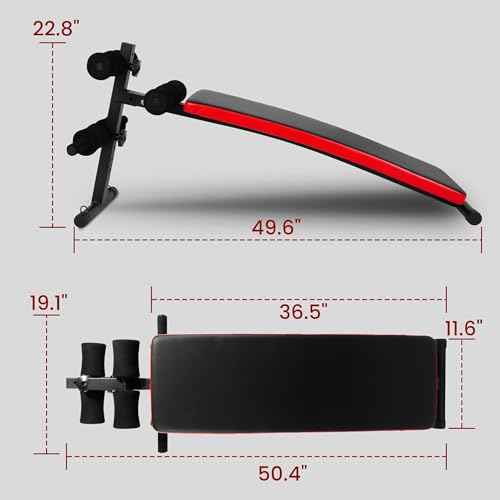Fitvids Sit Up Bench Utility Bench Crunch Ab Bench for Strength Training and Home Gym Workouts
