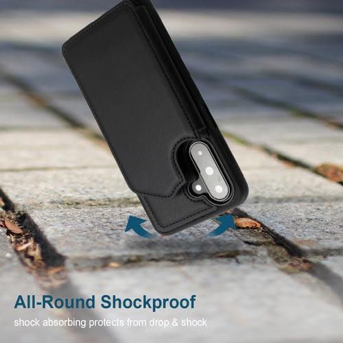 Wallet Case for Samsung Galaxy A17 5G 2025 RFID Blocking Card Holders| Kickstand | Shockproof TPU Shell | PU Leather | Magnetic Closure | Protective Flip Folio Cover | Black