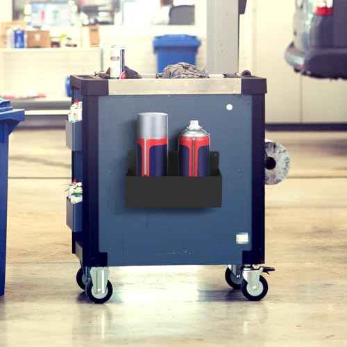 Gisafai 4 Pcs Magnetic Aerosol Spray Can Holder Heavy Duty Magnet Toolbox Bottle Holder Easy Install Organizer Wall Mounted Spray Bottle Rack for Garage Home Workspace(8.27 Inches,Black)