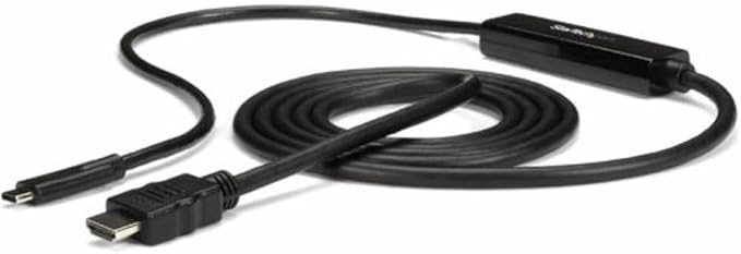 StarTech 6ft USB-C to HDMI Adapter Cable 4K 30Hz Reversible Black 1080p | Video Display Converter Monitor Cord DP Alt Mode USB 3.2 Thunderbolt Compatible Integrated