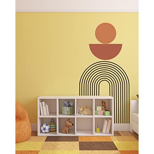 Large Boho Arch Wall Art Murals - Modern Peel and Stick Terracotta Decals for Bedroom, Living Room, Office