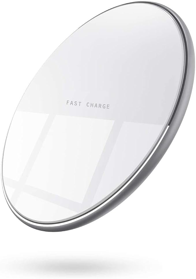 15W Wireless Charger Fast Charging Pad Compatible with Samsung Galaxy S25 Plus Slim Quick Charge White
