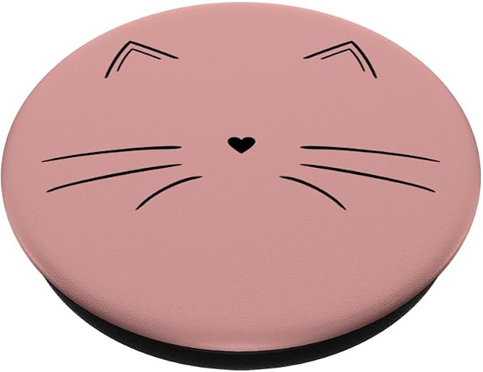 Black Cat Face Rose PopSockets Adhesive PopGrip