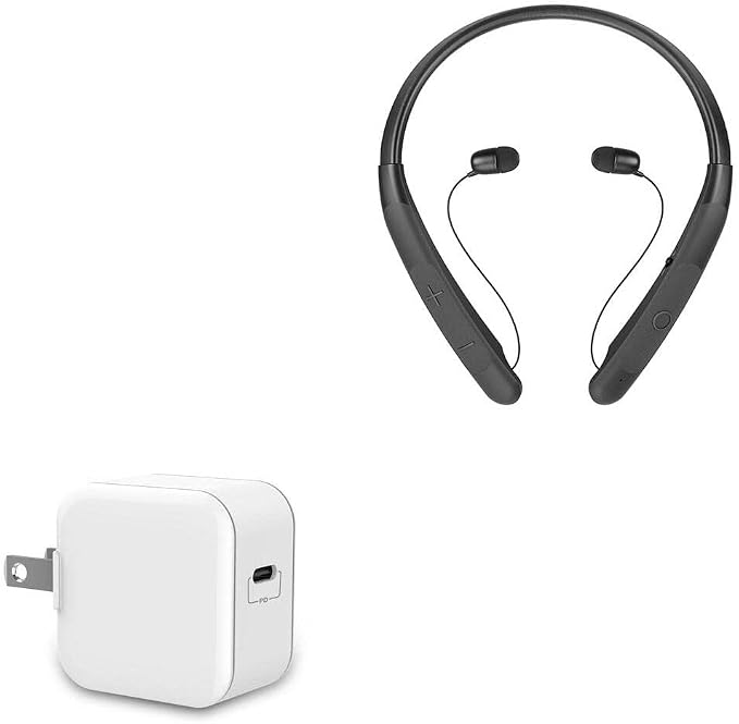 BoxWave Charger Compatible with LG Tone NP3 - PD GAN miniCube (30W) 30W Tiny PD GAN Type-C Wall Charger - Winter White