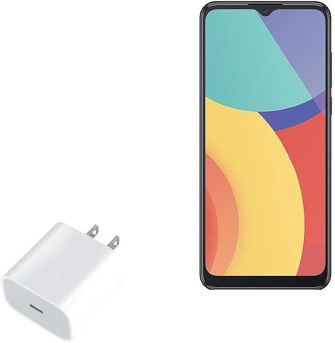 BoxWave Charger Compatible with Alcatel 1V (2021) - PD GAN miniCube (30W) 30W Tiny PD GAN Type-C Wall Charger - Winter White