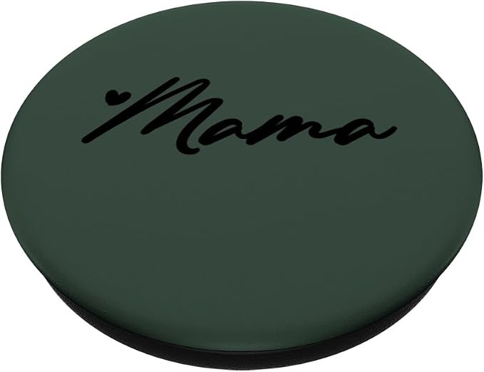 Black Hunter Green Heart Mama PopSockets Adhesive PopGrip