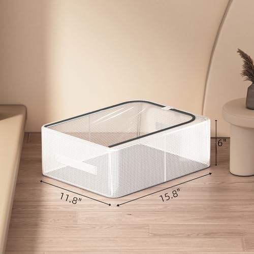 Stackable Shoe Boxes with Clear Lids, 15.8-Inch Boot Storage Bins with Handles for Bedroom Dormitory Under-Bed (3 Pack, 19Qt, 15.8x11.8x6in) - style: 3 Pack