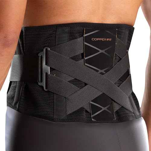 Copper Fit X-Back Brace for Lower Back Pain, Lumbar Support, Herniated Disc, Sciatica, Arthritis ? Adjustable, Breathable Design - for Men and Women (Large/XLarge)