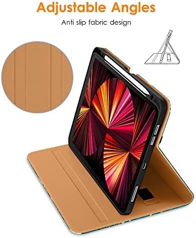DTTO Case for iPad Pro 11 Inch 4th / 3rd / 2nd / 1st Generation 2022/2021/2020/2018Premium PU Leather Folio Stand Cover with Hand Strap Auto Wake/SleepMultiple Viewing Angles Black