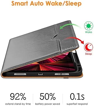 DTTO Case for iPad Pro 11 Inch 4th / 3rd / 2nd / 1st Generation 2022/2021/2020/2018Premium PU Leather Folio Stand Cover with Hand Strap Auto Wake/SleepMultiple Viewing Angles Black