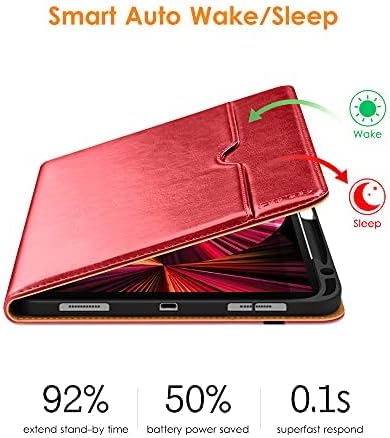 DTTO Case for iPad Pro 11 Inch 4th / 3rd / 2nd / 1st Generation 2022/2021/2020/2018Premium PU Leather Folio Stand Cover with Hand Strap Auto Wake/SleepMultiple Viewing Angles Black