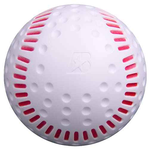 Baden White Dimpled Baseballs with Red Seams | High-Durability for Pitching Machines, Consistent Training, 12-Pack