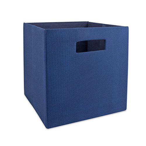 DII Poly-Cube Storage Collection Hard Sided, Collapsible Solid, Small, Nautical Blue - color: Nautical Blue, size: Small Square, 11x11x11"