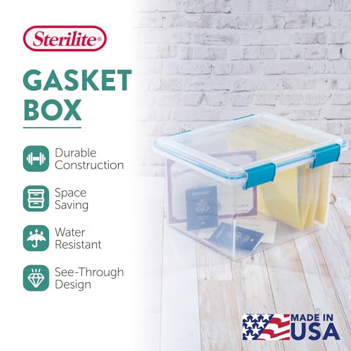 Sterilite 8-Pack Gasket Box, Weather-Resistant Storage Bins with Latching Lids, 32 Quart - Heavy-Duty Organizing Containers for Closet, Bathroom, and Office - size: 32 Quart, style: 8 Pack