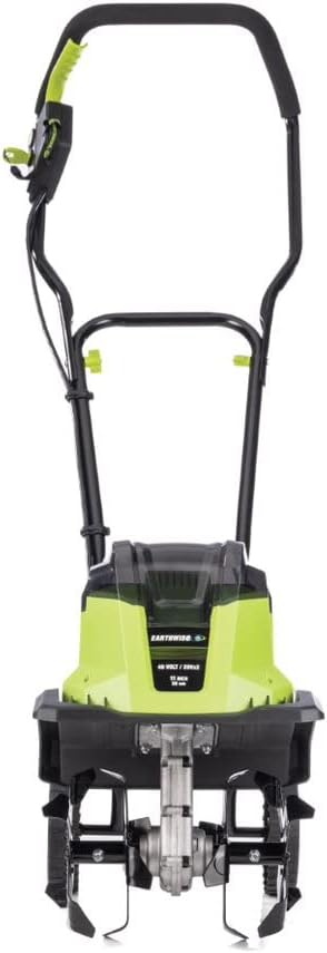 Earthwise Power Tools by ALM TC722011 11-Inch 2x20-Volt Lithium-Ion Cordless Electric Garden Tiller Cultivator, 2x20 Volt 4Ah Battery and Charger Included, Green