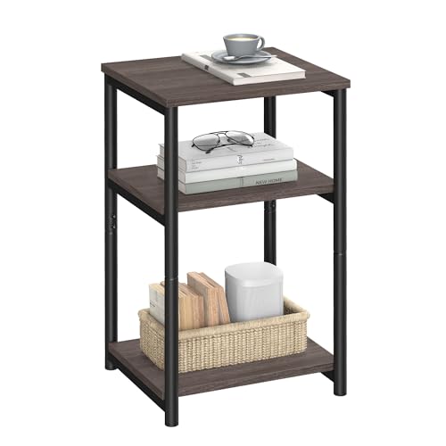VASAGLE Side Table, Small End Table, Tall Nightstand for Living Room, Bedroom, Office, Bathroom, Chestnut Brown and Classic Black ULET273B74 - color: Chestnut Brown + Classic Black