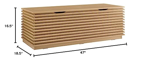 Modway Render 47" Wood Grain Storage Bench in Oak - color: Oak