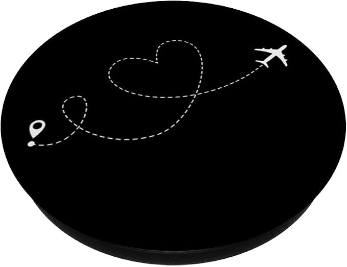 Love Travel Airplane Heart Flying Destination Traveling PopSockets Adhesive PopGrip