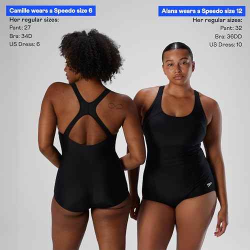 speedo Women's Swimsuit One Piece PowerFlex Princess Seam Ultraback Conservative Cut