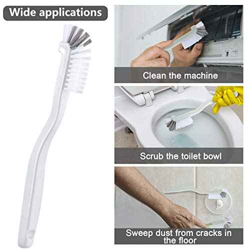 Patelai 4 Pieces Cleaning Brush Sets Small Scrub Brush Household Use for Cleaning Bottle Sink Kitchen Sink Corner Dish Edge Grout Bathroom Sliding Door Window Track(White, Blue)